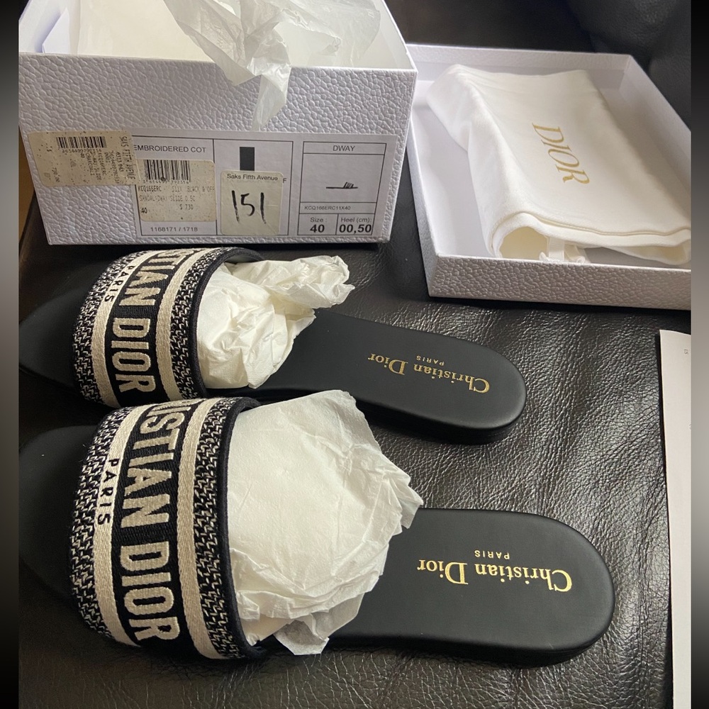 Dior Elegant Black and White Sandals